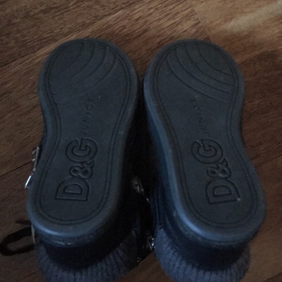 D&G JR black sneakers high tops leather kid EUR 24 - Picture 5 of 5